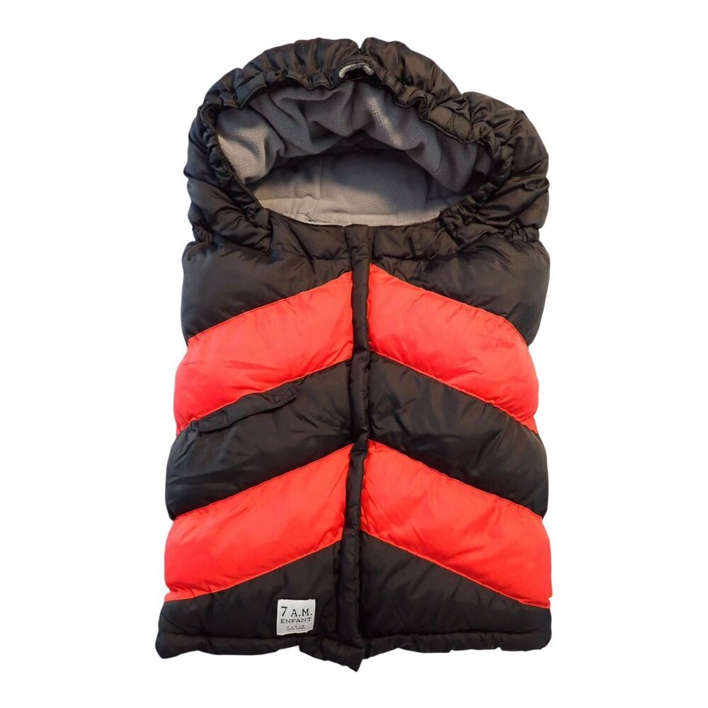 7AM Enfant 212 C Evolution Blanket Footmuff Stroller Car 0-4T Chevron Black Red